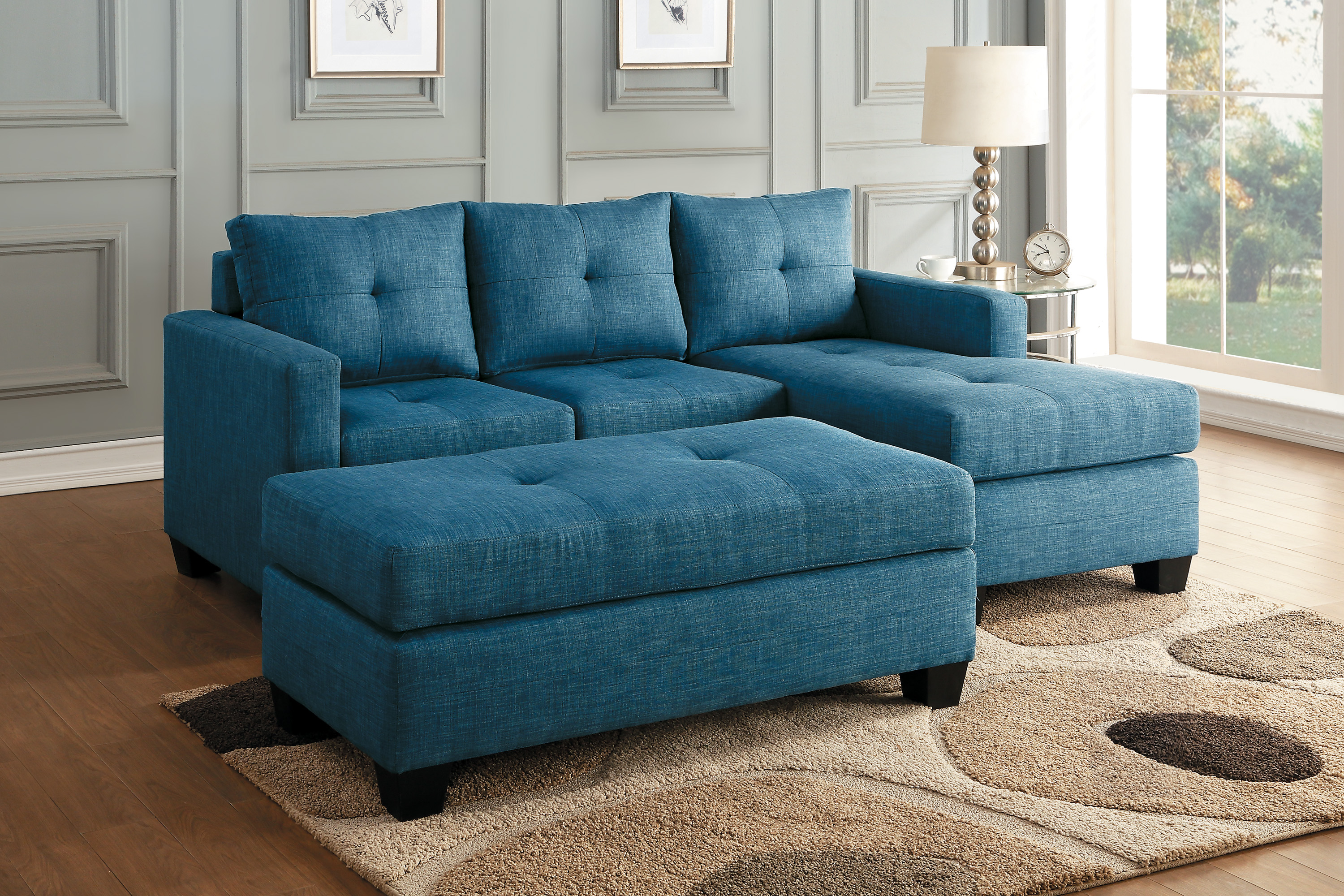 Teal deals sofa chaise